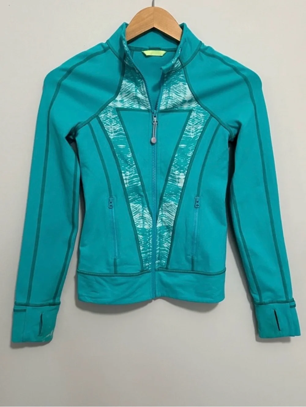 Ivivva Perfect Your Practice Jacket Teal Girl’s Size 10 Full Zip *Flawed